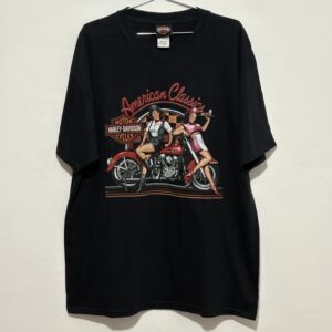 Remera Harley Davison negra con estampa atras y adelante