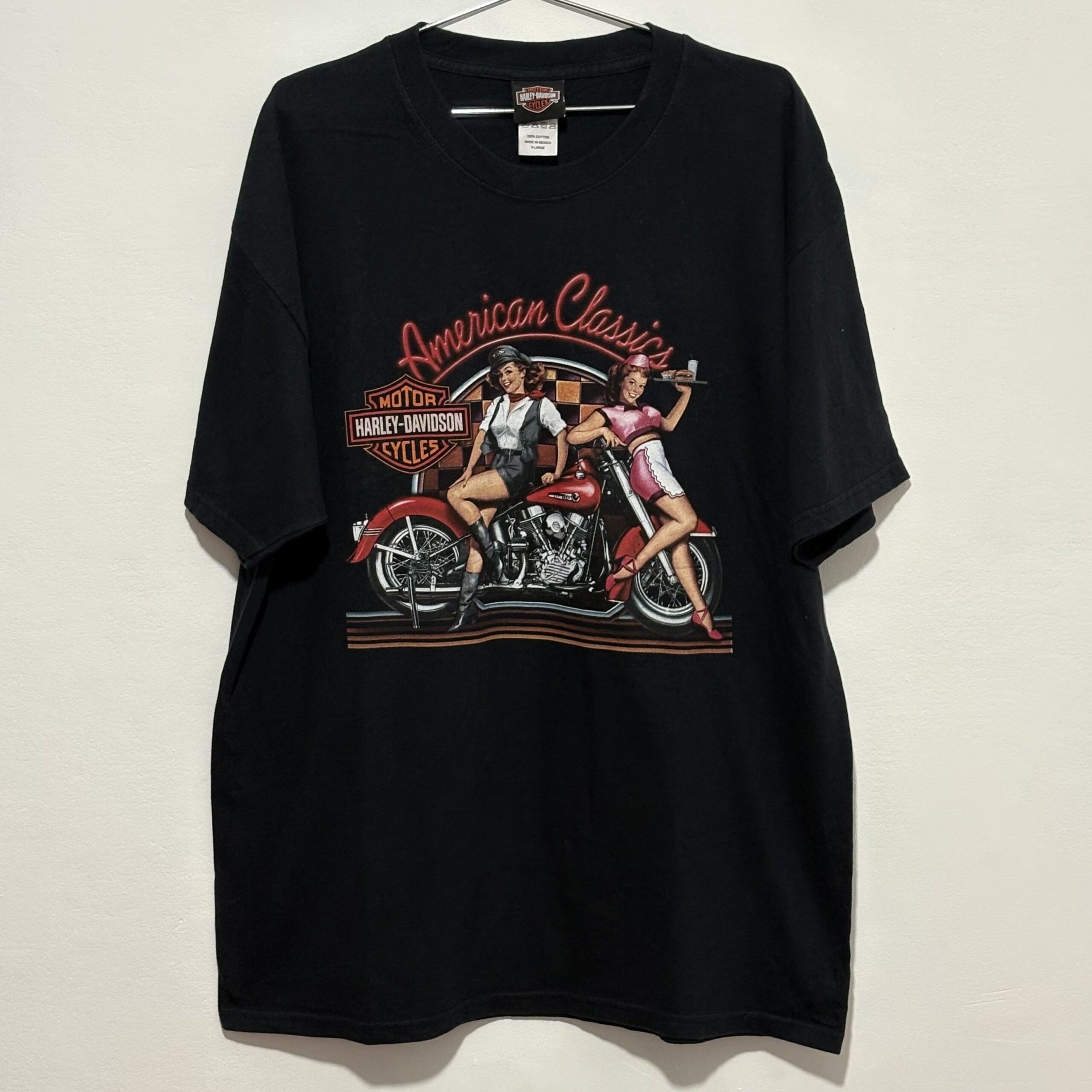 Remera Harley Davison negra con estampa atras y adelante
