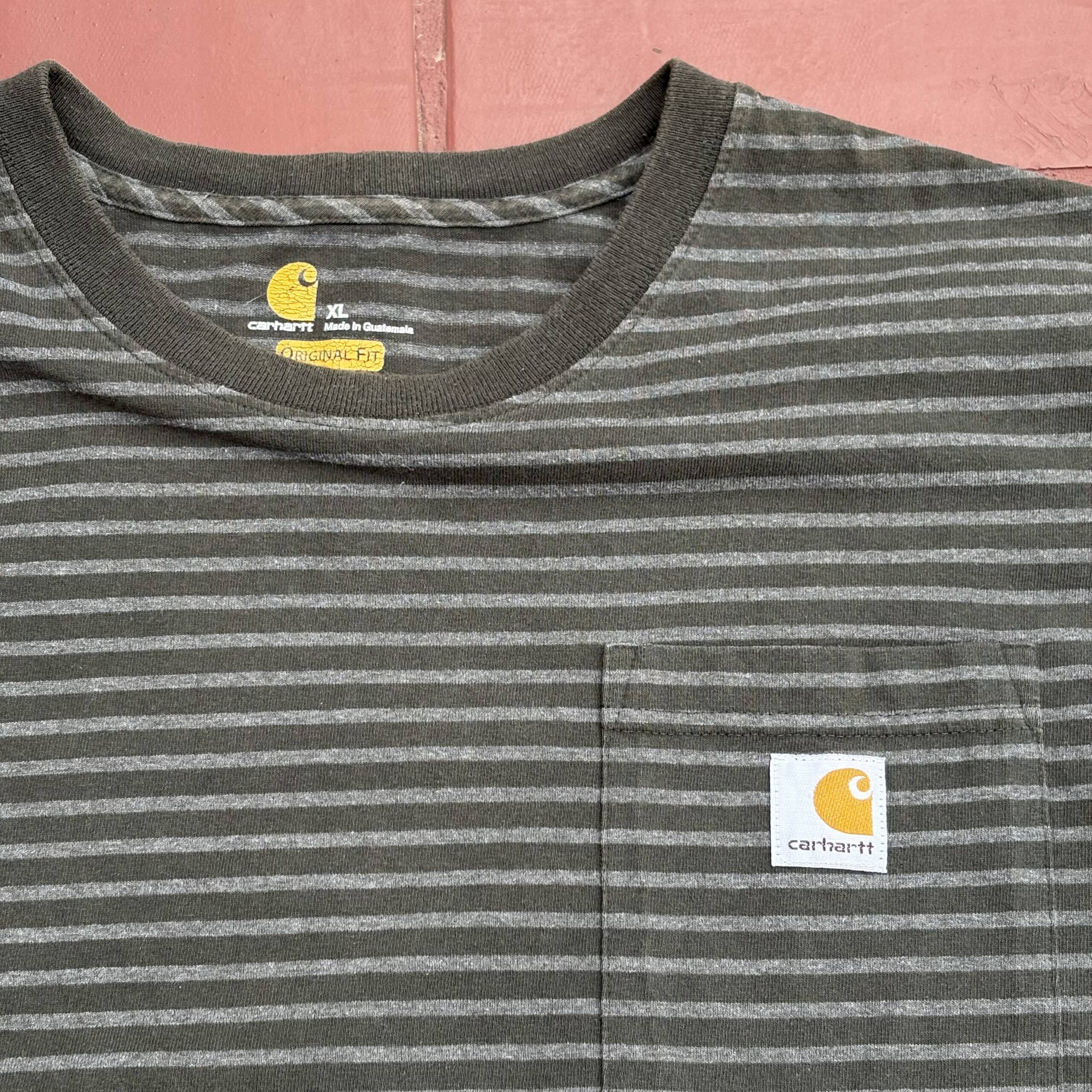 Remera Carhartt Original Fit Rayas Negras y Gris - Imagen 2